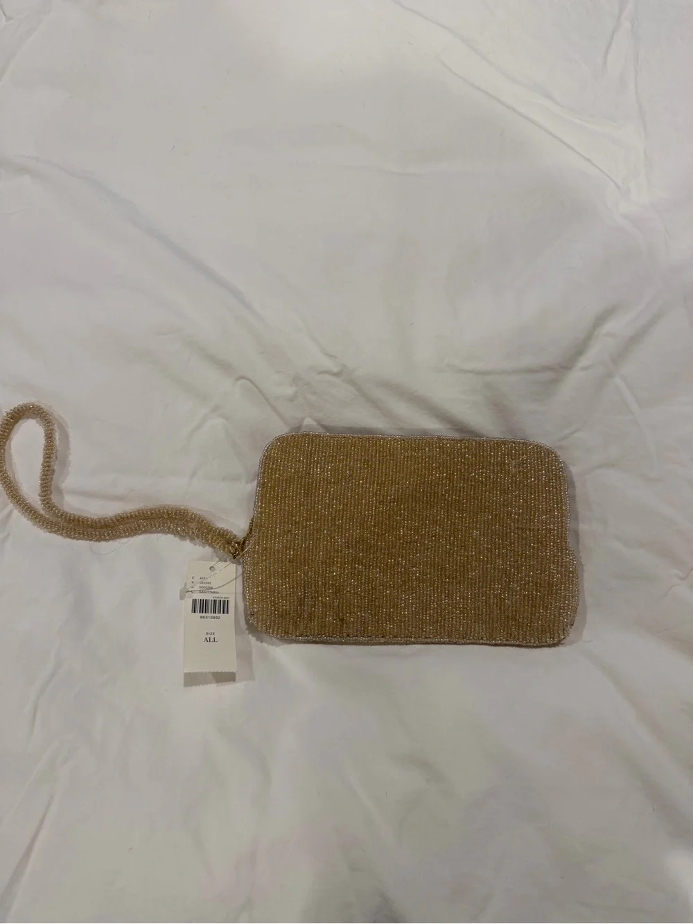 Anthropologie Beaded Sagittarius Wristlet Clutch in Gold with Dark Brown Accents